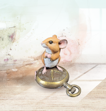 Richard Cooper Studio Cold Cast Bronze Mouse Time in Hand by Michael Simpson - Hand Painted 267BR