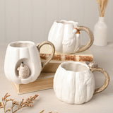 Widdop and Co. Country Living White Glazed Ceramic Hedgehog Mug H9.5 x W13 x D9 cms