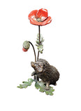 Richard Cooper Hedgehog with Poppy 1147 Hot Cast Bronze Figurine