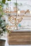 Hanging Robin Copper Brown LED light Decoration Christmas Timer Battery Powered