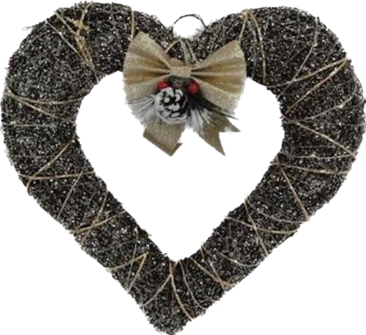 Rattan Large Hanging Heart with LED Lights Gold Decorations Christmas