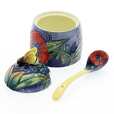 Old Tupton Ware - Hibiscus Design - Honey Pot and Spoon