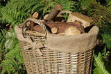 Luxury,modern, Quality, Robust, Oval Wicker Log Basket. Removable Hessian Lining - Willow and Avon