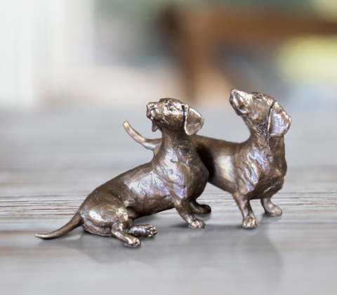 Dachshund Pair - Bronze Sculpture (1096)