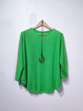 Moda Italy Loose Top with Necklace - one size