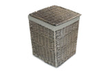 Antique Wash Square Laundry Basket Willow Wicker Grey 61 x 46 x 46 cm