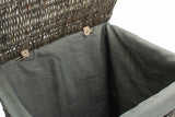 Antique Wash Square Laundry Basket Willow Wicker Grey 61 x 46 x 46 cm