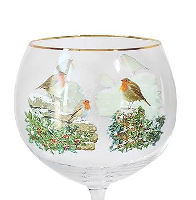 Magic of Christmas Robins Gin Glass Macneil Studio