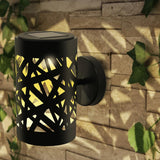 2 x Weave Wall Mounted LED Solar-Powered Weatherproof Metal Wall Lights