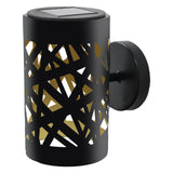 2 x Weave Wall Mounted LED Solar-Powered Weatherproof Metal Wall Lights