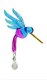 Handmade Fantasy Glass Hummingbird Suncatcher