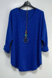 Moda Italy Loose Top with Necklace - one size