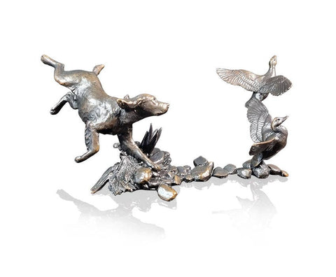 Cocker Spaniel with Mallards - Bronze Sculpture (1194)