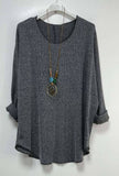 Moda Italy Loose Top with Necklace - one size
