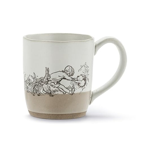 DEMDACO Winnie-the-Pooh Everyday Collection Helping Hands Pooh and Christopher Robin 14 ounce Stoneware Coffee Cup Mug For Your Favorite Morning Brew