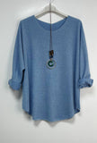Moda Italy Loose Top with Necklace - one size