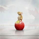 Baby Mouse on Apple - Fine Bone China Gift (118BC)