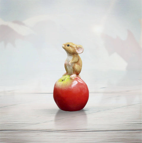 Baby Mouse on Apple - Fine Bone China Gift (118BC)