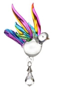 Handmade Fantasy Glass Songbird Suncatcher Gift Blue Sapphire - Willow and Avon