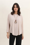 Moda Italy Loose Top with Necklace - one size