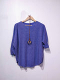 Moda Italy Loose Top with Necklace - one size