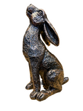 Bronze Coloured Miniature Moongazing Hare for Home or Garden