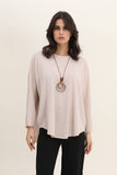 Moda Italy Loose Top with Necklace - one size