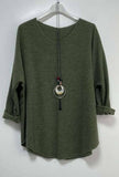 Moda Italy Loose Top with Necklace - one size