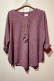 Moda Italy Loose Top with Necklace - one size