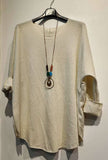 Moda Italy Loose Top with Necklace - one size