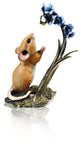 Cold Cast Bronze Mouse with Bluebells and Bee - Hand Painted by Michael Simpson
