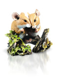 Cold Cast Bronze Woodland Couple Mice - Hand Painted by Michael Simpson