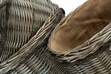 Antique Wash Willow Round Wicker Storage Log Basket Small Medium Large