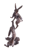 Butler & Peach Detailed Small Solid Bronze Boxing Hares - Willow and Avon