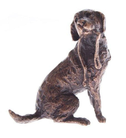 Butler & Peach Detailed Small Solid Bronze Labrador Dog - Willow and Avon