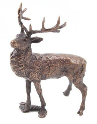 Butler & Peach Detailed Small Solid Bronze Stag - Willow and Avon