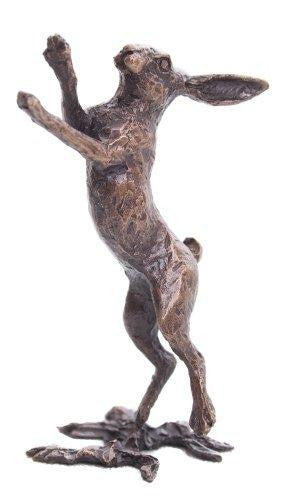 Butler & Peach Detailed Small Solid Bronze Boxing Hare - Willow and Avon