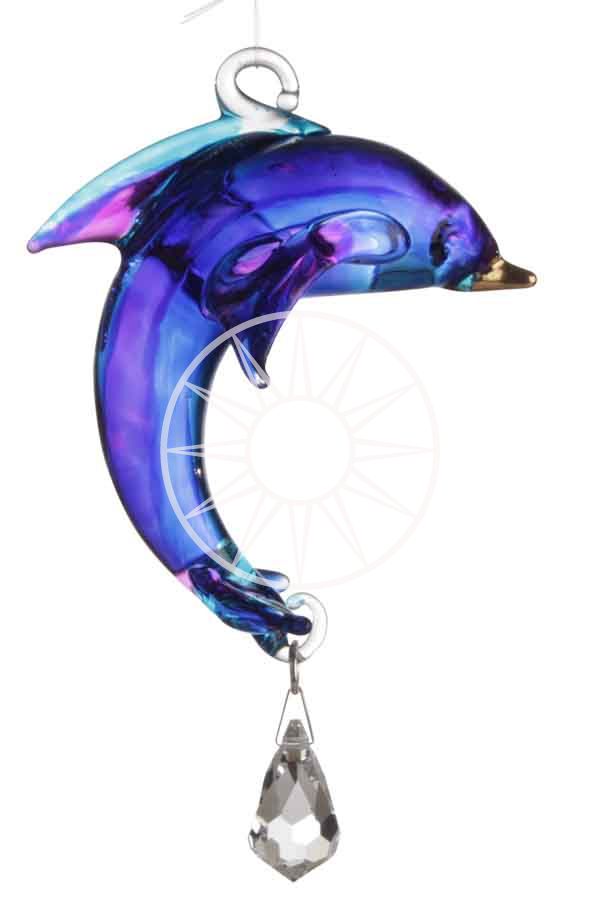 Handmade Fantasy Glass Dolphin Crystal Suncatcher