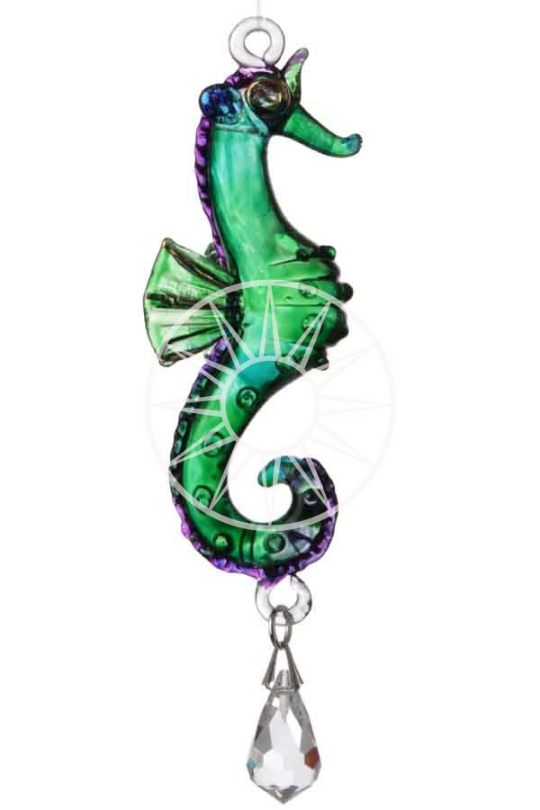 Handmade Fantasy Glass Seahorse Marine Crystal Suncatcher - Willow and Avon