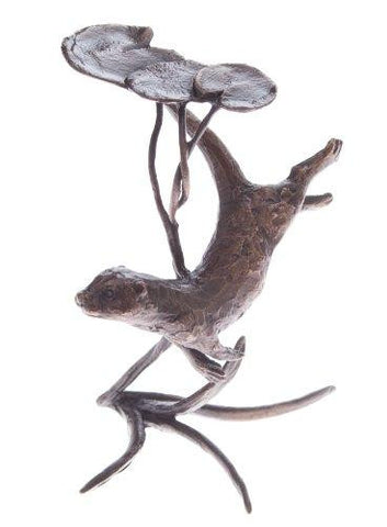 Butler & Peach Detailed Small Solid Bronze Otter - Willow and Avon