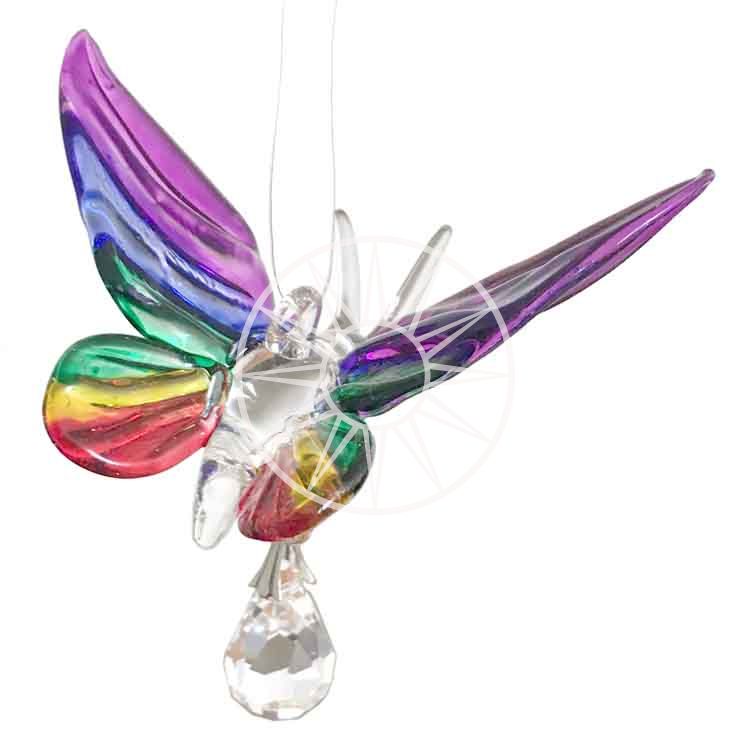 Handmade Fantasy Glass Butterfly Suncatcher - Willow and Avon