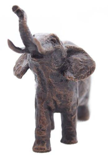 Butler & Peach Detailed Small Solid Bronze African Elephant - Willow and Avon
