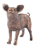 Butler & Peach Detailed Small Solid Bronze Pig - Willow and Avon