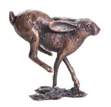 Butler & Peach Detailed Small Solid Bronze Running Hare - Willow and Avon