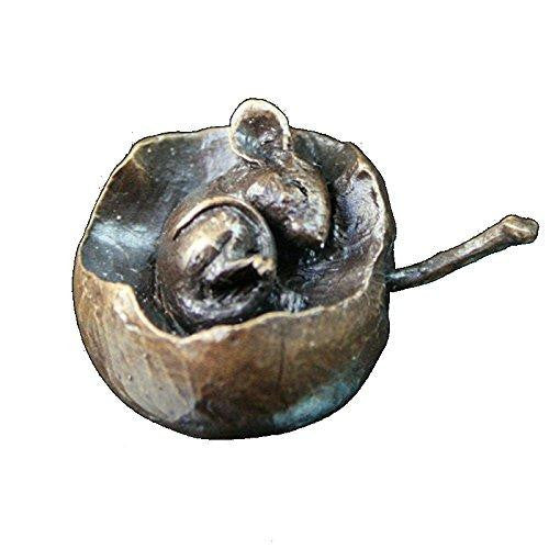 Butler & Peach Detailed Small Solid Bronze Mouse In Apple - Willow and Avon