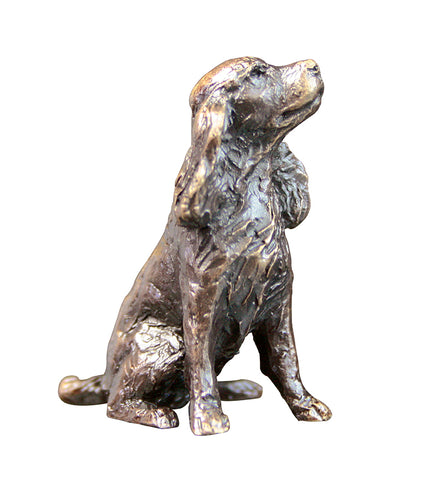 Butler & Peach Detailed Small Solid Hot Cast Bronze Spaniel Dog - Great Gift - Willow and Avon