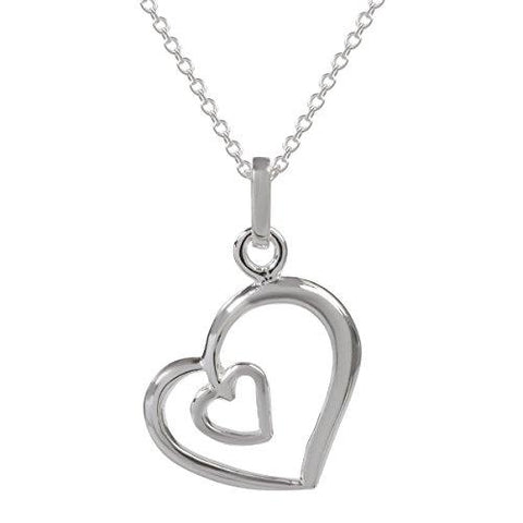 Sophie Oliver Barcelona Heart within a Heart Sterling Silver Necklace - Willow and Avon