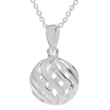 Sophie Oliver Barcelona Hollow 925 Sterling Silver Ball Necklace - Willow and Avon