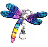 Handmade Fantasy Glass Dragonfly Suncatcher