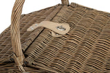 Wicker Willow Deluxe Retro Double Lidded Wicker Fitted 4 Person Picnic Basket